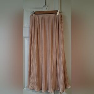 Adrianna Papell Pleated Maxi Skirt in Blush Pink—Size XS